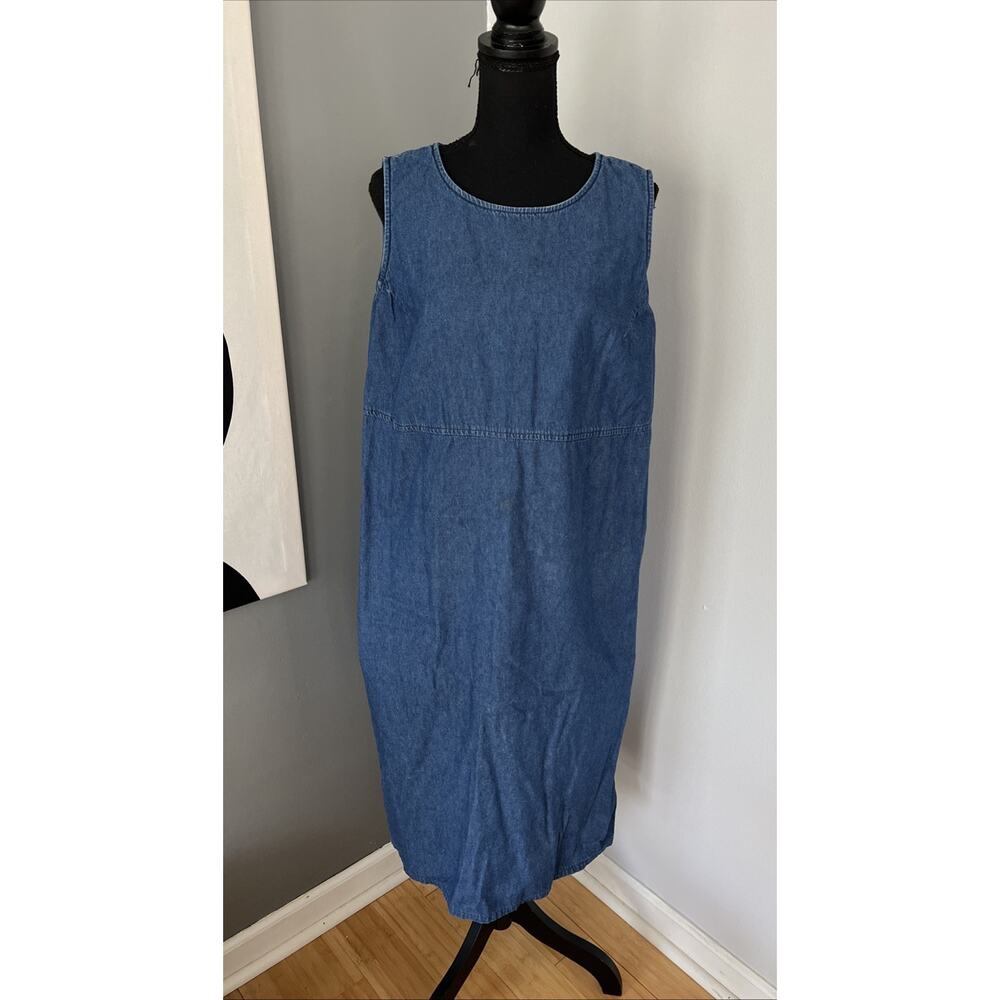 Vintage Denim Jumper 90s Size 16 - Fits Medium to Large Positive Attitude 42”L